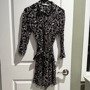 Zara Floral Black and White Women's Dress